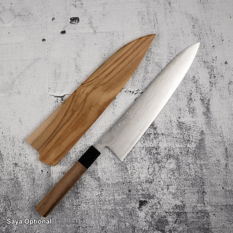 田中一之刃物製作所 銀三鋼 ダマスカス 牛刀 240mm チーク材ハンドル