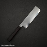 鉄人 青二鋼 霞 菜切 180mm エボニーハンドル