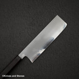 鉄人 青二鋼 霞 菜切 180mm エボニーハンドル