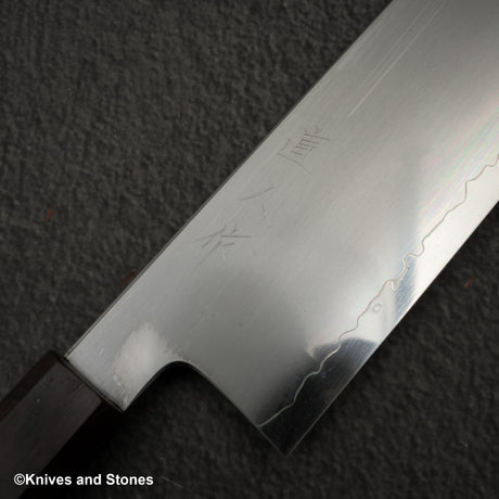 鉄人 青二鋼 霞 菜切 180mm エボニーハンドル