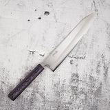 柴田 崇行 白一鋼 磨き 牛刀 240mm パープルハンドル