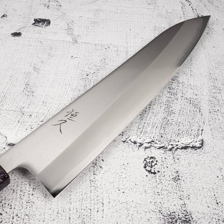 柴田 崇行 白一鋼 磨き 牛刀 240mm パープルハンドル