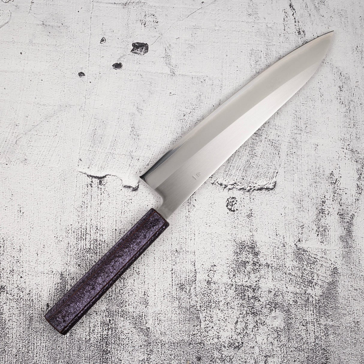 柴田 崇行 白一鋼 磨き 牛刀 240mm パープルハンドル