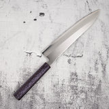 柴田 崇行 白一鋼 磨き 牛刀 240mm パープルハンドル
