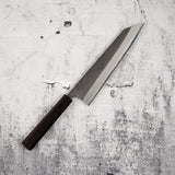初心 x 吉金刃物 白二鋼 黒打ち 梨地 切付牛刀 210mm ステンレスクラッド