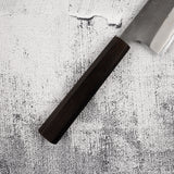 初心 x 吉金刃物 白二鋼 黒打ち 梨地 切付牛刀 210mm ステンレスクラッド