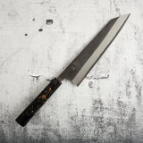 吉金刃物 白二鋼 黒打ち 梨地 切付牛刀 210mm カーボンファイバーハンドル