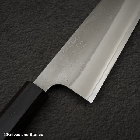 吉金刃物 白二鋼 梨地 切付牛刀 210mm ステンレスクラッド エボニーハンドル