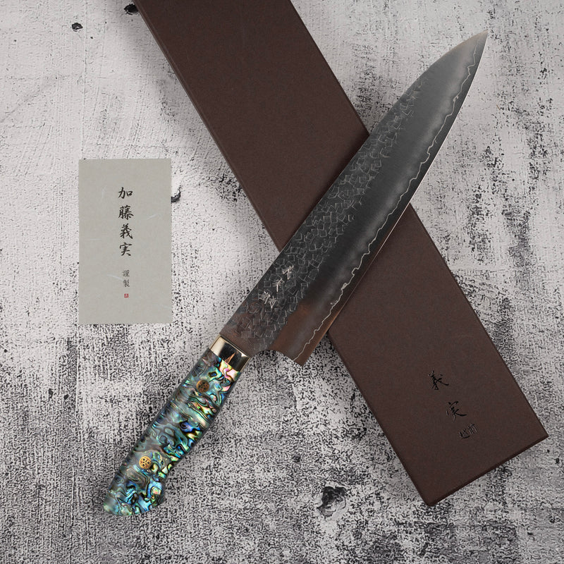 カトウ打刃物製作所 SG2 水面 牛刀 210mm 白蝶貝ハンドル