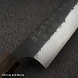 カトウ打刃物製作所 金太郎 青紙スーパー ダマスカス 黒打ち 梨地 文化 180mm