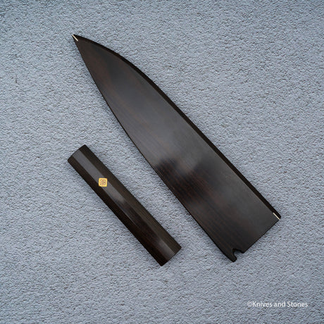 K&S 牛刀 マグネット式鞘・ハンドルセット 安定化カーリーメイプル/エボニー 240mm