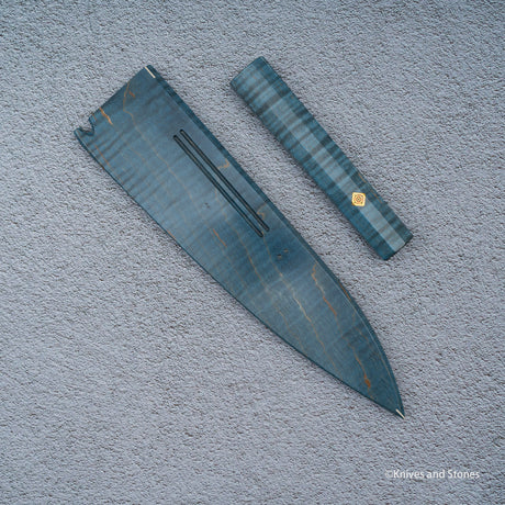 K&S 牛刀 マグネット式鞘・ハンドルセット 安定化カーリーメイプル/エボニー 240mm