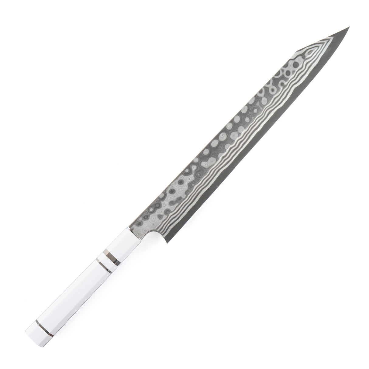 二唐刃物鍛造所 暗門 トロールキラー 青紙 ダマスカス 切付柳刃 300mm