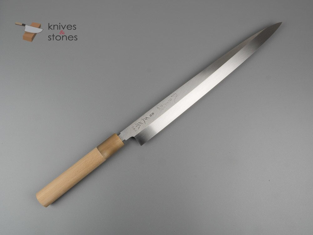 正本·総本店 本焼 白二鋼 柳刃 330mm 鞘付き