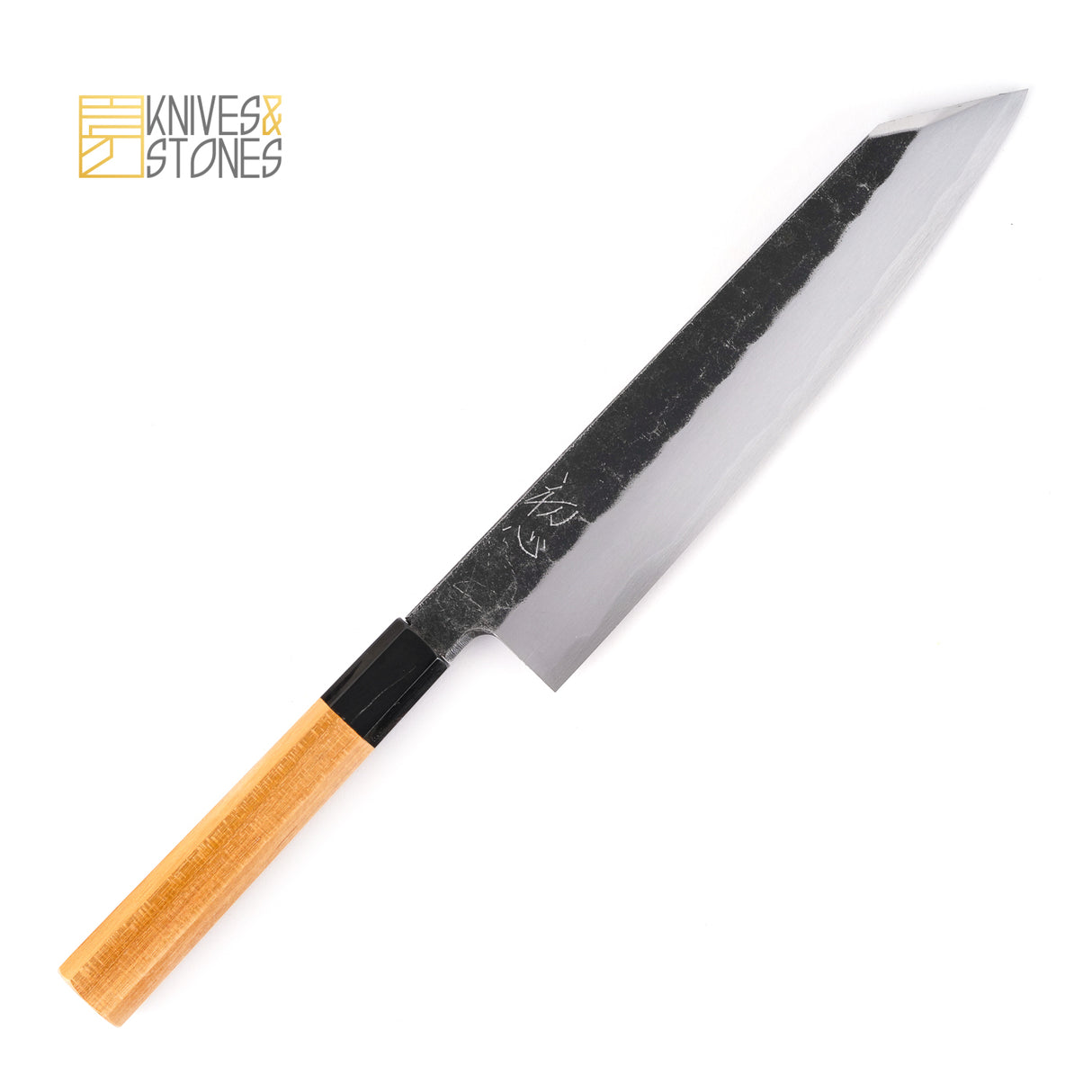 明神 白鷺 青二鋼 黒打ち 片刃 切付牛刀 210/240mm